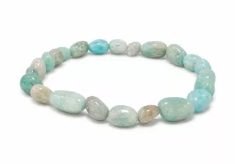 Bracelet pierres roulées Amazonite Pérou A 5-8mm