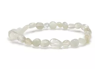 Bracelet Pierres Roulées Pierre de Lune Blanche A 6-8 mm