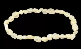Bracelet Pierre de Lune Beige pierres roulées