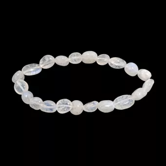Bracelet Pierre de Lune Blanche Peristerite A+ pierres roulées