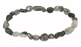 Bracelet Cristal de Roche Tourmaline A+ pierres roulées