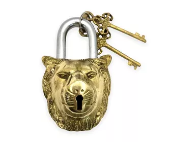 Cadenas  en laiton - Tête de lion
