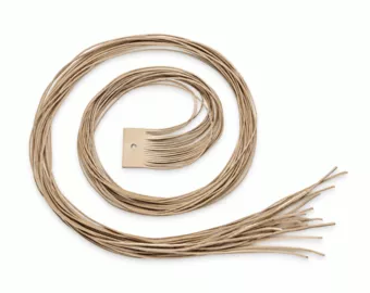 Lot de 20 Cordons en Cuir Plat Beige Sable 2 mm × 120 cm pour Pendentifs