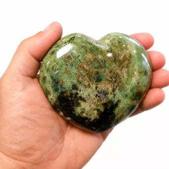 Coeur en serpentine polie 0.400kg