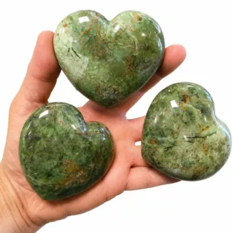 Lot de 3 Cœurs en serpentine polie 0.700 kg
