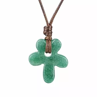 Collier Fleur Aventurine Verte A