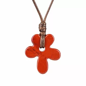 Collier Fleur Jaspe Rouge A