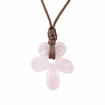 Collier Fleur Quartz Rose A