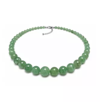 Collier Chute Aventurine Verte A Perles 4-12mm 50cm