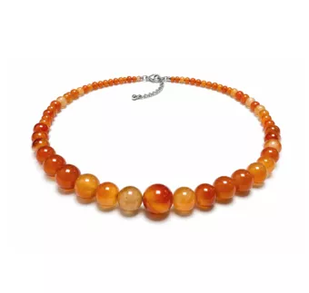 Collier Chute Cornaline A Perles 4-12mm 50cm