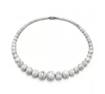 Collier Chute Howlite A Perles 4-14 mm 50 cm