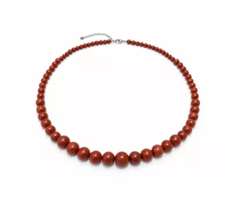 Collier Chute Jaspe Rouge A Perles 4-12 mm 50 cm