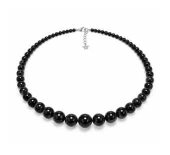 Collier Chute Obsidienne Oeil Céleste A Perles 4-12 mm 50 cm