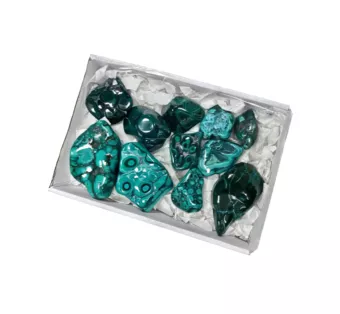 Pack de Malachite AA Polie sur un Côté 10-14 Pièces 1700-1900 g