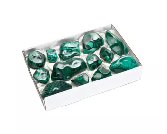 Pack de Malachite AA Polie sur un Côté 10-14 Pièces 1700-1900 g