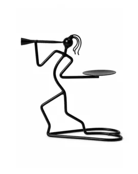 Bougeoir Silhouette Musicien en Métal 23,5cm