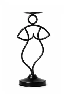 Bougeoir en Métal Noir Silhouette Danseuse 27cm