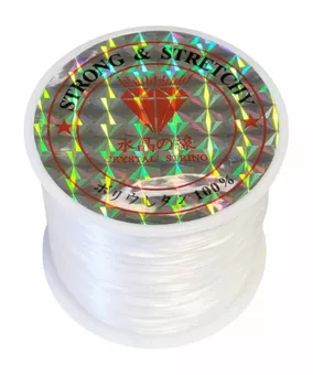 Fil élastique plat blanc 50m