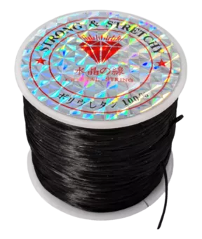 Fil élastique plat Noir 50m