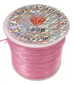 Fil élastique plat Rose Clair 50m