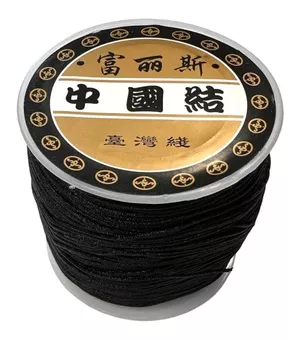 Fil Cordon Polyester Noir 0.8mm 100 mètres