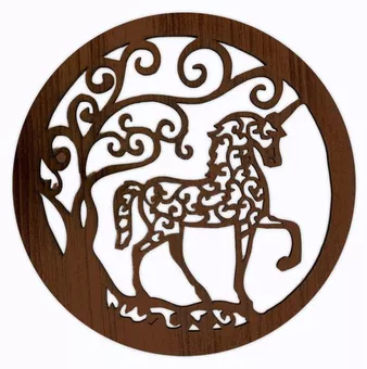 Panneau aimanté en bois Licorne 18cm pour HMD999
