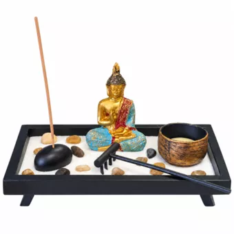 Jardin Zen avec Bouddha, Encens et Bougie 20,5 cm