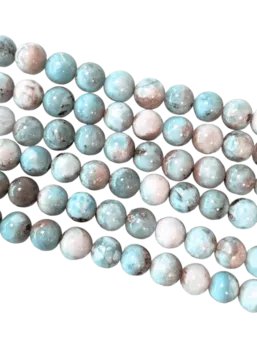 Larimar A perles rondes 5mm sur fil 40cm