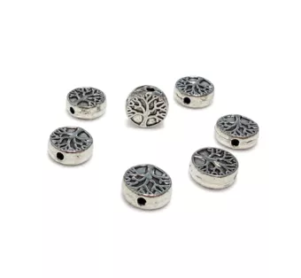Intercalaires Ronds Acier Inoxydable Arbre de Vie 9mm x50