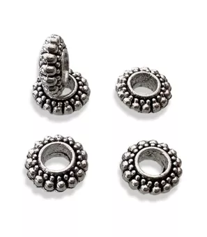 Perles charm's Intercalaire Rondelle  argentée 7mm x100