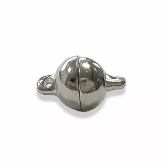 Fermoir en Boule Magnétique en Métal Argentée 8mm x20