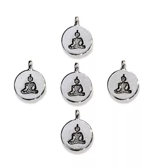 Perles charm's Intercalaire Bouddha Argenté 15mm x30