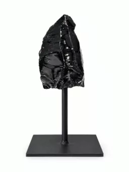 Obsidienne Noire A Brute sur Socle en Métal Noir 17-20 cm 450-650 g