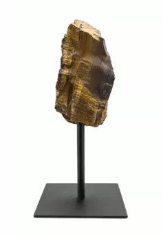 Oeil du Tigre Brut sur Socle en Métal Noir 17-20 cm 400-700 g