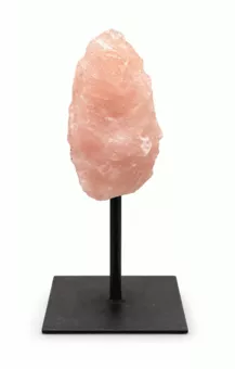 Quartz Rose Brut sur Socle en Métal Noir 17-20 cm 400-700 g