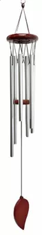 Carillon feuilles en bois tube alu 60cm