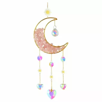 Mobile Attrape-Soleil Lune en Quartz Rose