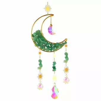 Mobile Attrape-Soleil Lune en Aventurine Verte