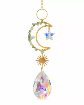 Attrape-soleil Lune en Aventurine Verte