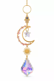 Attrape-soleil Lune en Quartz Rose