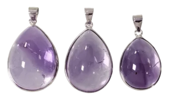 Pendentif Argent 925 Amethyste AAA  3 pièces 16.29g