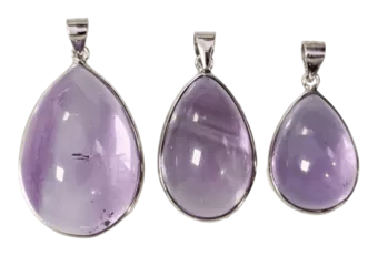 Pendentif Argent 925 Amethyste AAA  3 pièces 15.76g