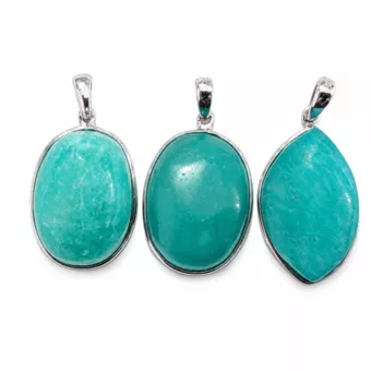 Pendentif Argent 925 Amazonite AAA  3 pièces 11,02g