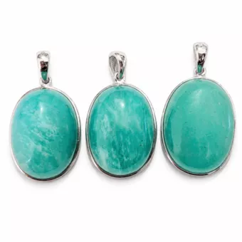 Pendentif Argent 925 Amazonite AAA  3 pièces 10,4g