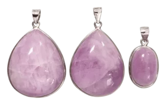 Pendentif Argent 925 Kunzite AA+  3 pièces 21,28g