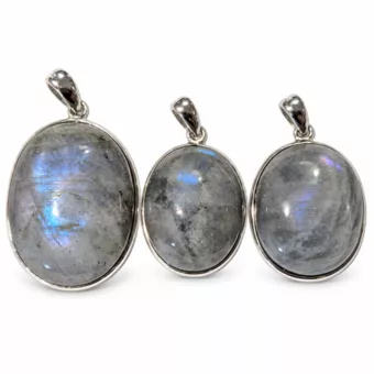 Pendentif Argent 925 Labradorite AAA  3 pièces 16g