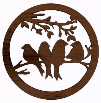Panneau Aimanté en Bois Oiseaux 18cm pour HMD999