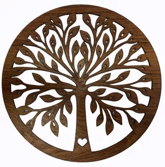 Panneau aimanté en bois Arbre de vie et Coeur 18cm pour HMD999