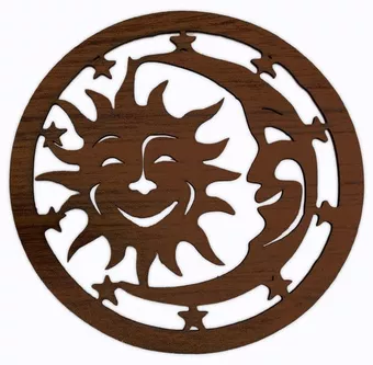 Panneau aimanté en bois Soleil et Lune 18cm pour HMD999