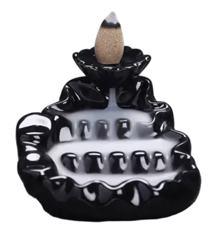 Porte Encens Blackflow Céramique cascade de rivière 10cm